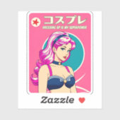 Charmante Retro Style Japan Cosplay Humor Sticker (Vel)