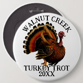 Charmante Retro Turkije Trot Race Ronde Button 6,0 Cm (Voorkant /achterkant)