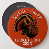 Charmante Retro Turkije Trot Race Ronde Button 6,0 Cm (Voorkant /achterkant)