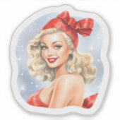 Charmante retro vakantie Sticker met feestelijke j (Voorkant)