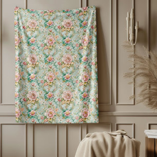 Charmante Rococo deken met delicate bloemen