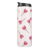 Charmante rode boog patroon Sleutelhanger Thermosbeker (Geroteerd rechts)