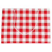 Charmante Rode Gingham Check Patroon Decoratief Groot Cadeauzakje (Voorkant)
