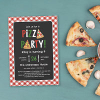 Charmante rode gingham pizza party verjaardag