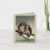  Charmante Romantische Kerst Kaart met Uilen (Voorkant)