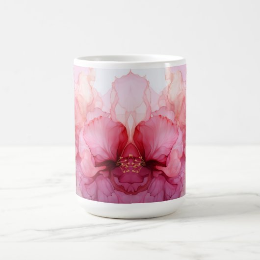 Charmante Roze Bloemen Mok voor koffie en thee (Center)