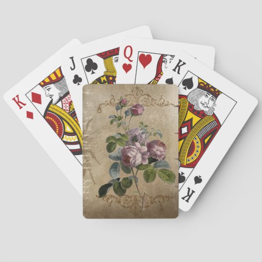 Charmante Roze Bloemen Pokerkaarten (Achterkant)
