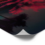 Charmante Roze Boom bij het Reflecterende Meer Poster (Hoek)