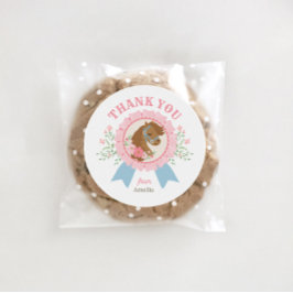 Charmante Roze Derby Paard Verjaardag Ronde Sticker