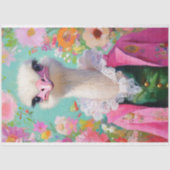 Charmante roze en groene bloemen struisvogel Decou Tissuepapier (Voorkant)