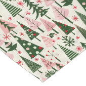 Charmante roze en groene kerstbomen lange tafelloper (Hoek)