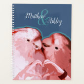 Charmante Roze Kaketoe Fun Heart Hands Wedding Planner (Voorkant)