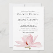 Charmante roze Magnolia bruiloft uitnodiging (Voorkant)