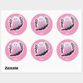 Charmante Roze Ombre Ghost Halloween Stickers (Vel)