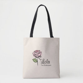 Charmante Roze Roos Bruidsmeisje Tote – Naam op Ma Bag