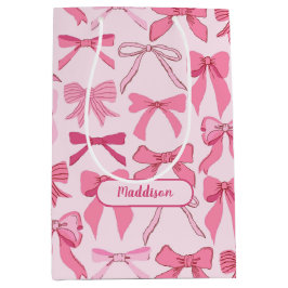 Charmante Roze Strikknoten Patroon  Medium Cadeauzakje