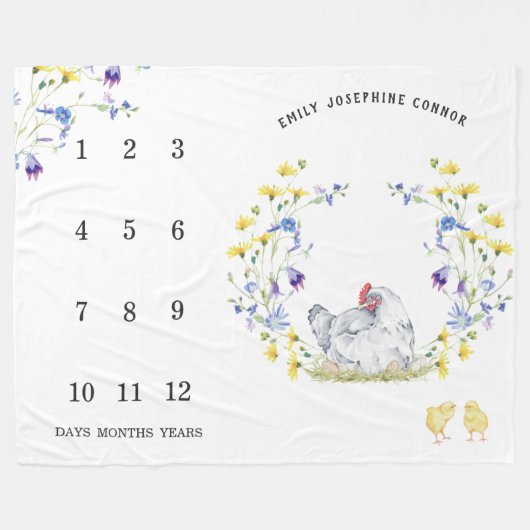 Charmante rustieke boerderij | Baby Mijlpaaldeken Fleece Deken (Voorkant (Horizontaal))