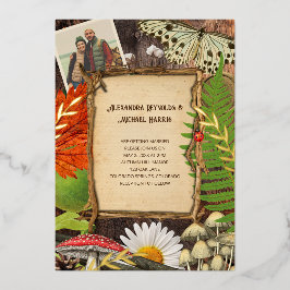 Charmante rustieke bos Natuur geïnspireerd Folie Uitnodiging