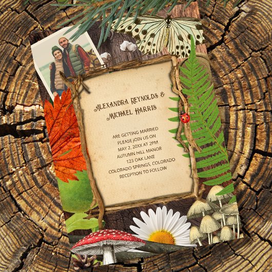 Charmante rustieke bos Natuur geïnspireerd Kaart