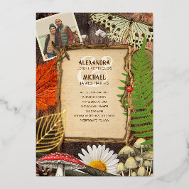 Charmante rustieke bosrijke Natuur geïnspireerde F Folie Uitnodiging