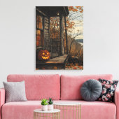 Charmante rustieke Halloween boerderij Canvas Afdruk (Insitu (Woonkamer))