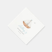 Charmante rustieke zeilboot verjaardag servet (Hoek)