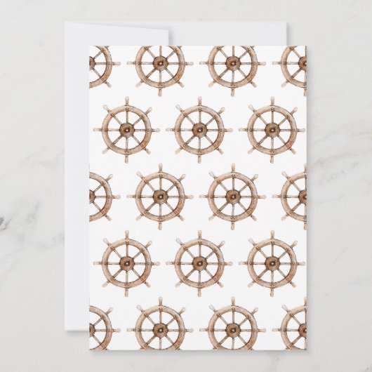 Charmante rustieke zeilboot verjaardagsfeestuitnod kaart (Achterkant)