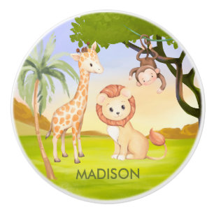 Charmante Safari Dierennaam Thema Lade Cerami Keramische Knop