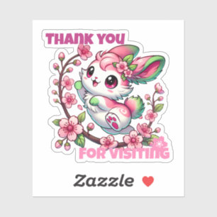 Charmante Sakura Bloesems Dank u Sticker