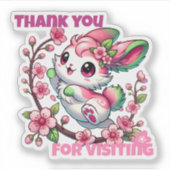 Charmante Sakura Bloesems Dank u Sticker (Voorkant)