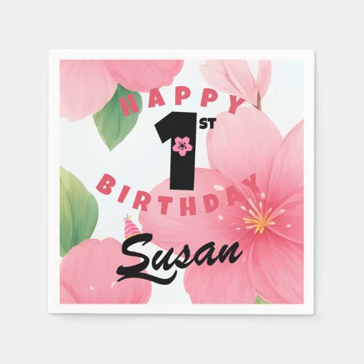 Charmante Sakura Bloesems servetten (Voorkant)