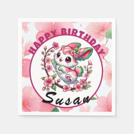 Charmante Sakura bloesems voor verjaardagsvieringe Servet