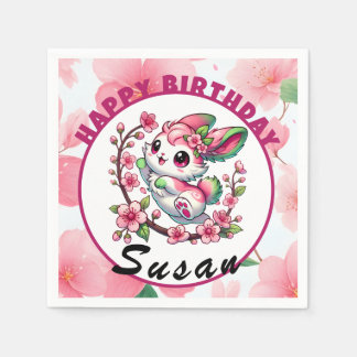 Charmante Sakura bloesems voor verjaardagsvieringe Servet