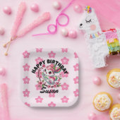 Charmante Sakura Bunny Verjaardag Papieren Bordje (Feest)