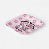 Charmante Sakura Bunny Verjaardag Papieren Bordje (Gebogen)