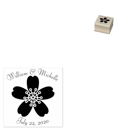 Charmante Sakura houten aankondiging stempel (Gestempeld)