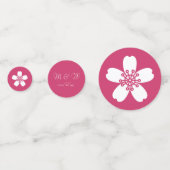 Charmante Sakura in Framboos Tafel Confetti (Voorkanten)