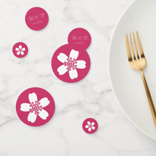 Charmante Sakura in Framboos Tafel Confetti (Groep)