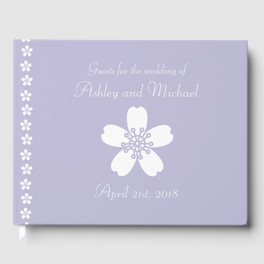 Charmante Sakura in Lavendel Gastenboek (Voorkant)