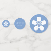 Charmante Sakura in Periwinkle Tafel Confetti (Achterkanten)