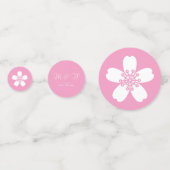 Charmante Sakura in Petal Roze Tafel Confetti (Voorkanten)