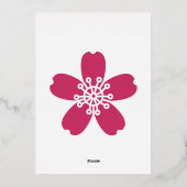 Charmante Sakura in Raspberry Folie Uitnodiging (Achterkant)