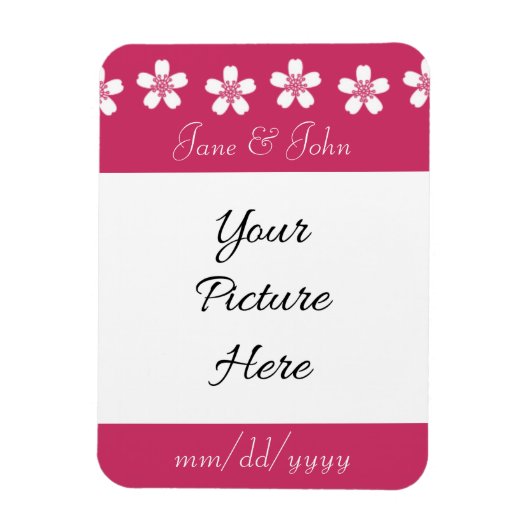 Charmante Sakura in Raspberry Save-the-Date Magnet Magneet (Verticaal)