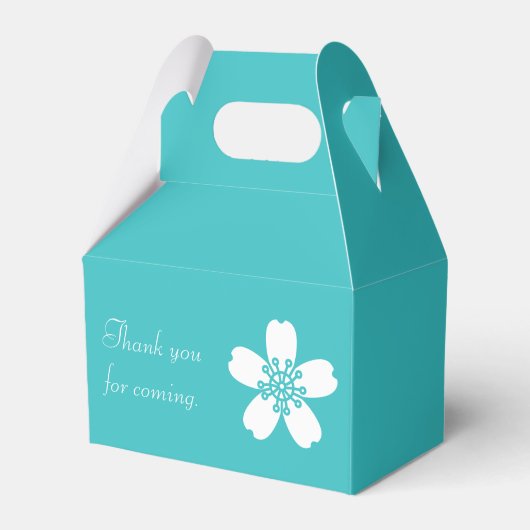 Charmante Sakura in Turquoise Favor Box Bedankdoosjes (Voorkant Zijde)