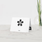 Charmante Sakura in zwart bedankkaart (Achterkant)