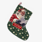 Charmante Santa Claus Stocking Gepersonaliseerde K Grote Kerstsok (Voorkant (Hangend))