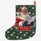 Charmante Santa Claus Stocking Gepersonaliseerde K Grote Kerstsok (Achterkant)