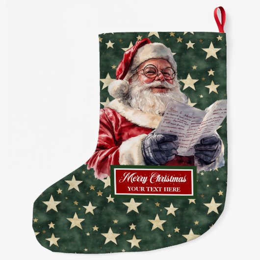 Charmante Santa Claus Stocking Gepersonaliseerde K Grote Kerstsok (Achterkant)