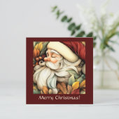 Charmante  Santa  Feestdagenkaart (Staand voorkant)