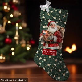Charmante  Santa Stocking gepersonaliseerd Grote Kerstsok